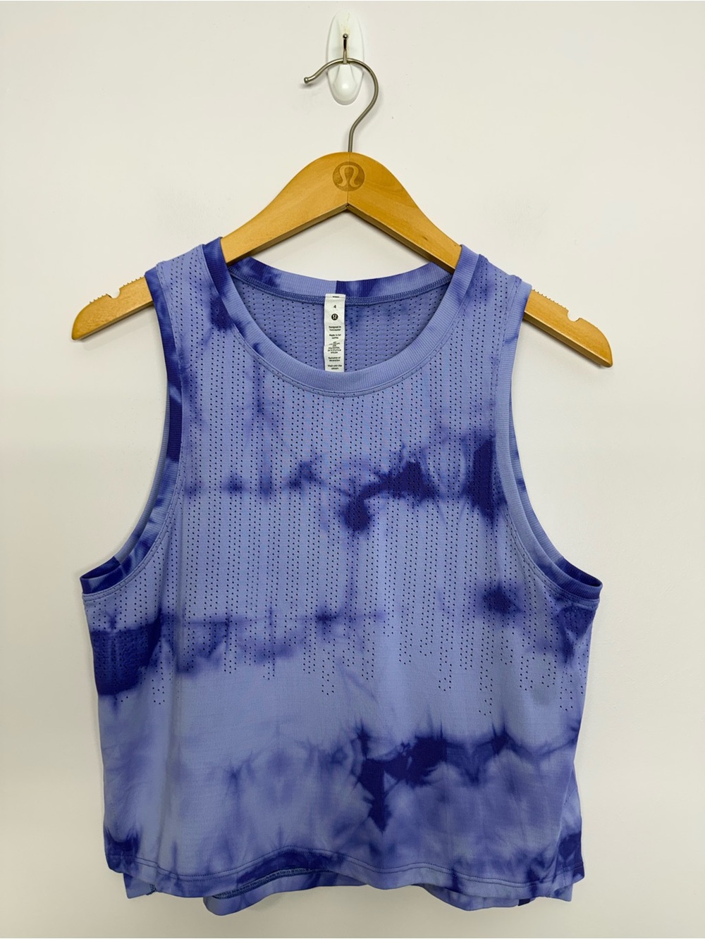 Lululemon Train to Be Tank Top Rain Stripe Marble Dye Charged Indigo Sz 4